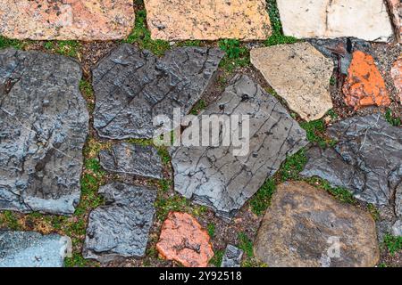 Malaga, Spanien - 29. April 2017: Ein Mosaik aus buntem Kopfsteinpflaster. Stockfoto