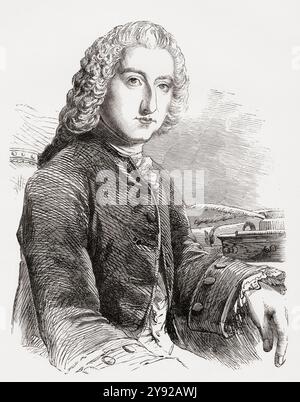 William Pitt, 1. Earl of Chatham, alias Chatham oder Pitt the Ältester, 1708–1778. Britischer Staatsmann und Premierminister von Großbritannien, 1766-1768. Von einem Druck aus dem 19. Jahrhundert Stockfoto