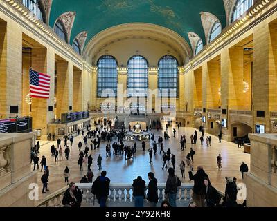 New York, USA: 12. Februar 2024; Innenraum der Grand Central Station in New York Stockfoto