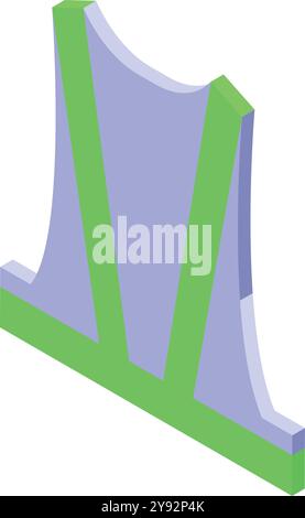 Dieses isometrische Symbol zeigt eine Sicherheitsweste, ein unverzichtbares Gerät für Bauarbeiter Stock Vektor