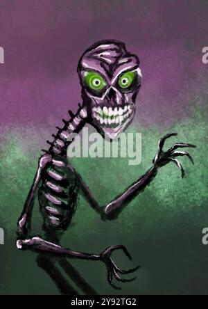 halloween Monster Kreatur Vampir Illustration Grafik Stockfoto