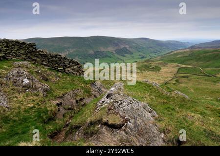 Sommerblick auf das Longsleddale Valley in der Nähe von Sadgill Village, Lake District National Park; Cumbria; England Stockfoto