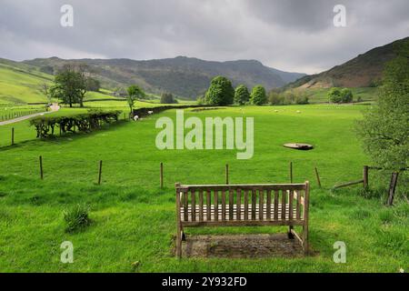 Sommerblick auf das Longsleddale Valley in der Nähe von Sadgill Village, Lake District National Park; Cumbria; England Stockfoto