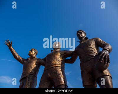 Rugby Players Statue, Wales' Rugby Pioneers, Cardiff Bay, Cardiff, Wales, GROSSBRITANNIEN, GB. Stockfoto