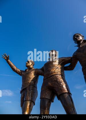 Rugby Players Statue, Wales' Rugby Pioneers, Cardiff Bay, Cardiff, Wales, GROSSBRITANNIEN, GB. Stockfoto