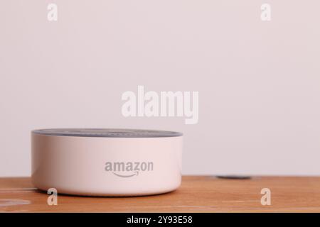 Amazon Echo Dot 2. Generation weiß, Modellnummer RS03QR Stockfoto