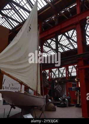 Zu den Ausstellungen im Scottish Maritime Museum in Irvine gehören historische Schiffe, die Geschichte der Bootsbau und Schottlands Segelerbe. Stockfoto