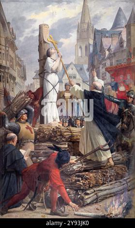 Tod von Jeanne d'Arc. Jules-Eugène Lenepveu, Joan of Arc at the Stake, Ölgemälde auf Leinwand, 1889 Stockfoto