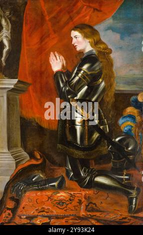 Joan of Arc (ca. 1412–1431), Porträtmalerei in Öl auf Leinwand von der Werkstatt von Peter Paul Rubens, um 1620 Stockfoto