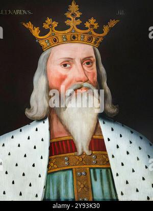 Eduard III. Von England (1312–1377), König von England (1327–1377), Porträtgemälde in Öl auf Tafel von einem Künstler der British School, 1500-1599 Stockfoto