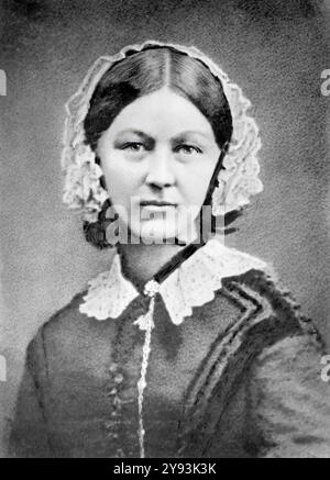 Florence Nightingale (1820–1910), englischer Gründer der modernen Krankenpflege, Porträtfotografie von Henry Hering, 1856-1857 Stockfoto