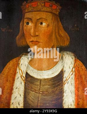 Wilhelm II. Von England, William Rufus (ca. 1056–1100), König von England (1087–1100), Porträtmalerei in Öl auf Tafel eines Künstlers der British School, ca. 1650 Stockfoto