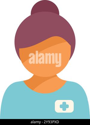 Weiblicher Arzt trägt blaue Peelings mit Stethoskop-Symbol, eine Vektor-Illustration mit einem Arzt Stock Vektor