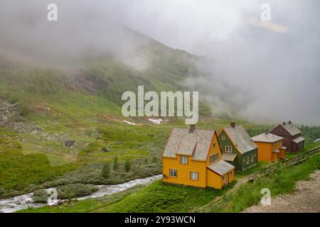 Blick von der Bergen Railway Route von Myrdal nach Flam, Norwegen, Skandinavien und Europa Stockfoto