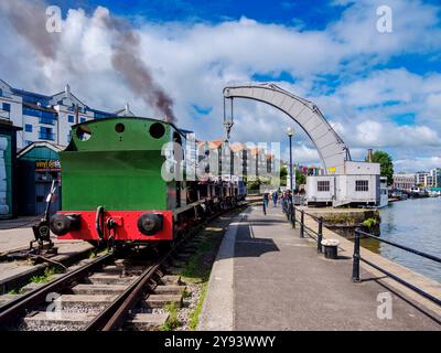 Die Bristol Harbour Railway und Fairbairn Steam Crane, Bristol, England, Großbritannien, Europa Stockfoto