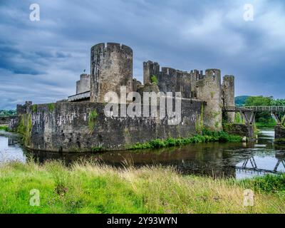 Caerphilly Castle, Caerphilly, Gwent, Wales, Vereinigtes Königreich, Europa Stockfoto