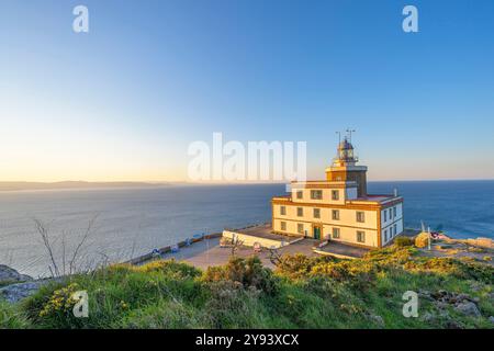 Leuchtturm von Finisterre, Cape Finisterre, Finisterre (Fisterra), La Coruna, Galicien, Spanien, Europa Stockfoto