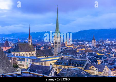 Skyline der Stadt, Zürich, Schweiz, Europa Stockfoto