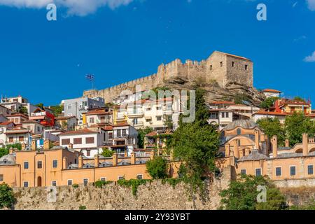 Blick auf die Festung Kavala vom Hafen, Kavala, Dimos Kavalas, Ostmakedonien und Thrakien, Golf von Thasos, Golf von Kavala, Griechenland, Europa Stockfoto