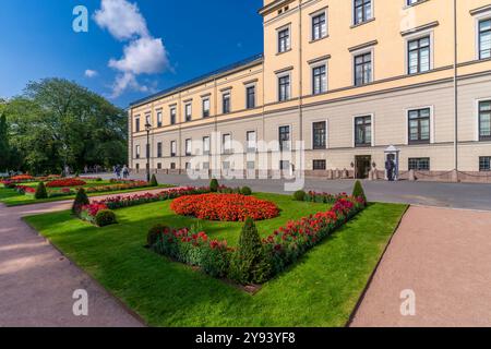 Blick auf den Königlichen Palast und die Gärten, Oslo, Norwegen, Skandinavien, Europa Stockfoto