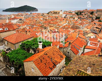 Dubrovnik von der Stadtmauer, UNESCO-Weltkulturerbe, Dubrovnik, Kroatien, Europa Stockfoto