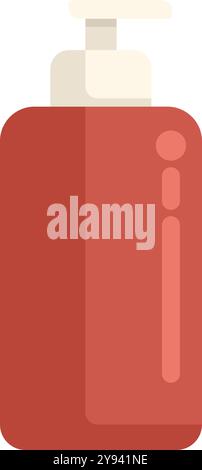 Rote Spenderflasche mit Flüssigseife für Händewaschen und Hygiene, die Sauberkeit und keimfreie Hände fördert Stock Vektor