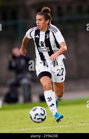 Biella, Italien. Oktober 2024. Juventus’ Timothy Weahw während des Serie A Frauenfußballspiels zwischen Juventus Women und Fiorentina im Stadion Comunale Vittorio Pozzo La Marmora in Biella, Italien - 30. September 2024. Sport - Fußball (Foto: Fabio Ferrari/LaPresse) Credit: LaPresse/Alamy Live News Stockfoto