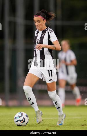 Biella, Italien. Oktober 2024. Juventus Women Barbara Bonansea während des Serie A Frauenfußballspiels zwischen Juventus Women und Fiorentina im Stadion Comunale Vittorio Pozzo La Marmora in Biella, Italien - 30. September 2024. Sport - Fußball (Foto: Fabio Ferrari/LaPresse) Credit: LaPresse/Alamy Live News Stockfoto