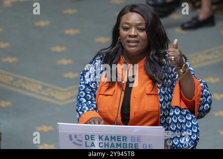 Brüssel, Belgien Oktober 2024. PS' Lydia Mutyebele Ngoi, Bild auf einer Plenartagung der Kammer im Bundesparlament in Brüssel am Dienstag, den 08. Oktober 2024. BELGA FOTO NICOLAS MAETERLINCK Credit: Belga News Agency/Alamy Live News Stockfoto