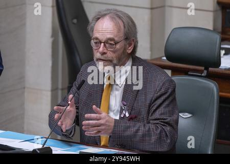 Brüssel, Belgien Oktober 2024. Kammervorsitzender Peter de Roover im Rahmen einer Plenartagung der Kammer im Bundesparlament in Brüssel am Dienstag, den 08. Oktober 2024. BELGA FOTO NICOLAS MAETERLINCK Credit: Belga News Agency/Alamy Live News Stockfoto