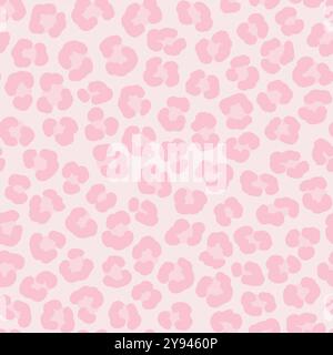 Tiermuster. Rosa Leoparden fleckt nahtloses Vektormuster. Gut für Stoffe, Textilien, Tapeten. Vektorabbildung Stock Vektor