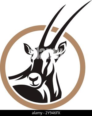 Das Logo Des Edelbok-Kopfes (Oryx Gazella) Stock Vektor