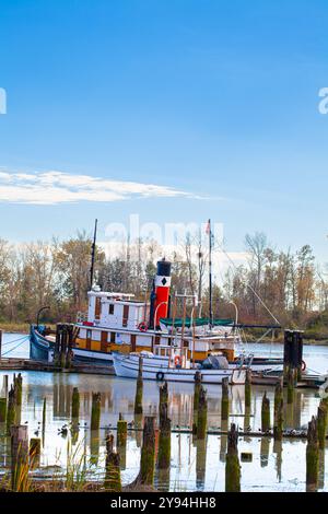 SS Master und Silver Ann bei der Britannia Shipyard in Steveston B.C. Kanada Stockfoto