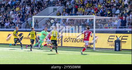 Göteborg, Schweden, 12. Mai 2024: Moment im Spiel zwischen BK Häcken und Kalmar FF. Endergebnis 3-1. Stockfoto