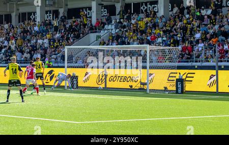 Göteborg, Schweden, 12. Mai 2024: Moment im Spiel zwischen BK Häcken und Kalmar FF. Endergebnis 3-1. Stockfoto