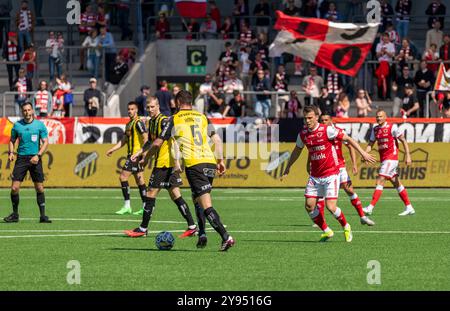 Göteborg, Schweden, 12. Mai 2024: Moment im Spiel zwischen BK Häcken und Kalmar FF. Endergebnis 3-1. Stockfoto