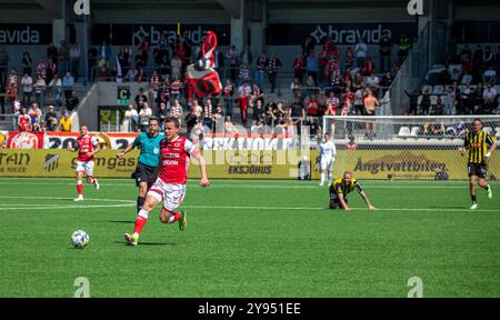 Göteborg, Schweden, 12. Mai 2024: Moment im Spiel zwischen BK Häcken und Kalmar FF. Endergebnis 3-1. Stockfoto