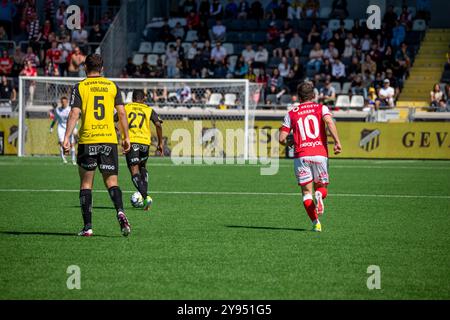 Göteborg, Schweden, 12. Mai 2024: Moment im Spiel zwischen BK Häcken und Kalmar FF. Endergebnis 3-1. Stockfoto