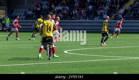 Göteborg, Schweden, 12. Mai 2024: Moment im Spiel zwischen BK Häcken und Kalmar FF. Endergebnis 3-1. Stockfoto