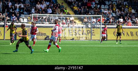 Göteborg, Schweden, 12. Mai 2024: Moment im Spiel zwischen BK Häcken und Kalmar FF. Endergebnis 3-1. Stockfoto