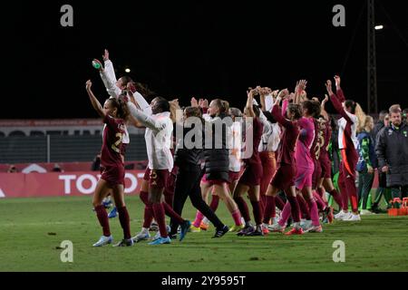 Roma, Italien. Oktober 2024. Während der UEFA Women's Champions League 2024/2025 Gruppe A zwischen AS Roma und Wolfsburg im Tre Fontane Stadion Rom am 8. Oktober 2024. Sport - Fußball. (Foto: Fabrizio Corradetti/LaPresse) Credit: LaPresse/Alamy Live News Stockfoto