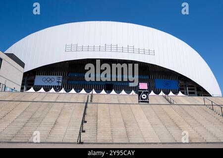 Marseille, Frankreich. Juli 2024. Symbolbild/Themenfoto Stade de Marseille/Stade Orange Velodrome mit Branding, FRA, Olympische Spiele Paris 2024, Fussball Frauen, Deutschland (GER) vs Australien (aus), 1. Spieltag, Gruppe B, 25.07.2024 Foto: Eibner-Pressefoto/Michael Memmler Credit: dpa/Alamy Live News Stockfoto
