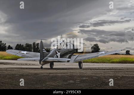 Douglas SBD Dauntless startet in der Boundary Bay BC Canada Stockfoto