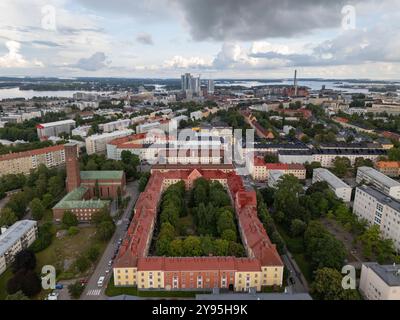 Helsinki City Block von der Luft entfernt Stockfoto