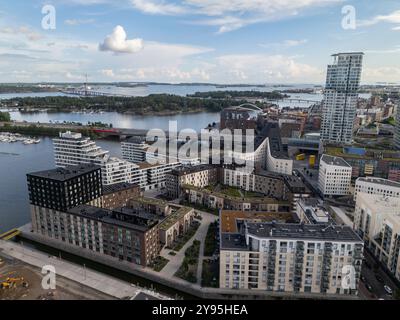 Neue Wohnsiedlungen im Bezirk Kalasatama in Helsinki, Finnland Stockfoto