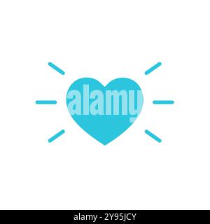 Dankeschön-Herz-Symbol. Isoliert auf weißem Hintergrund. Aus blauer Symbolgruppe. Stock Vektor