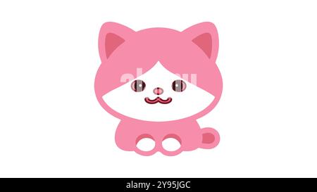 Rosa Katze Vektor Design, mit einer süßen und freundlichen Katze mit weichen Stock Vektor