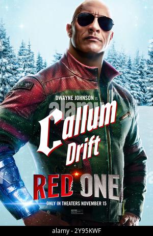 Red One (2024) von Jake Kasdan mit Dwayne Johnson als Callum Drift. Ein aufregendes Abenteuer, um den Weihnachtsmann zu retten und die Weihnachtszeit zu retten. Poster mit US-Zeichen ***NUR FÜR REDAKTIONELLE ZWECKE***. Quelle: BFA/Amazon Studios Stockfoto