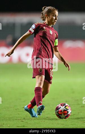 8. Oktober 2024, Stadio Tre Fontane, Roma, Italien; UEFA Champions League Frauenfußball; Roma versus Wolfsburg; Manuela Giugliano von AS Roma Stockfoto