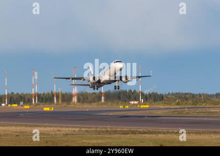 Suomeksi ||| auf Englisch Stockfoto